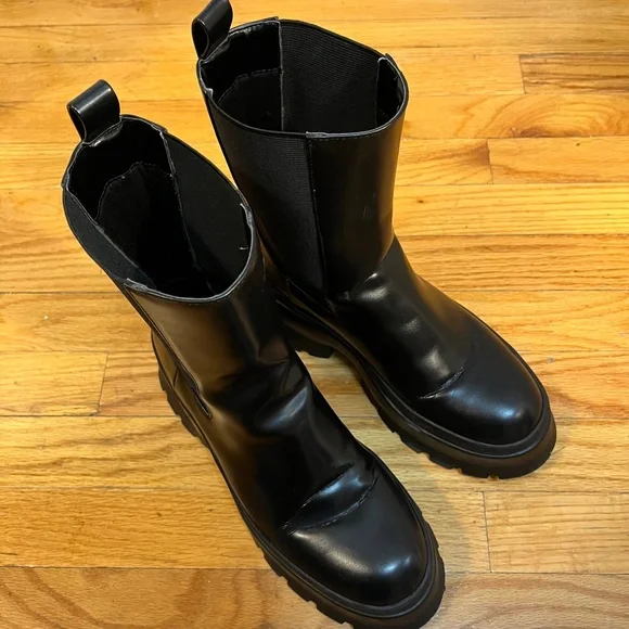 Zara Leather Pull On Boots - Picture 8 of 9